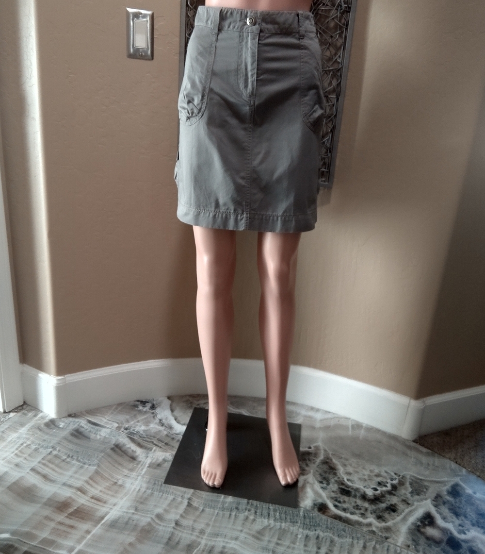 Garnet Hill Gray Six Pocket Utility Mini Skirt